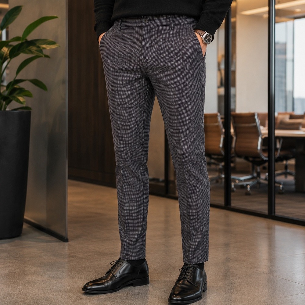 Club Monaco Sutton Micro Texture Slim Fit Pants Mens 36x32 Black White NWT